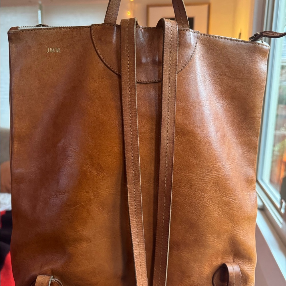 Clare V Brown Leather Backpack - Picture 4 of 5